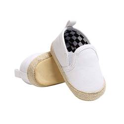 DEBAIJIA Lauflernschuhe Baby Segeltuchschuhe 12-18M Kinder Turnschuhe Jungen Leichtes Leinen Schuhe Mädchen Weiche Sohle 20 EU Weiß (12-18) von DEBAIJIA