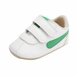 DEBAIJIA Lauflernschuhe Baby Segeltuchschuhe Kinder Turnschuhe Jungen Leichtes Leinen Schuhe Weiche Sohle Mädchen 17 EU-B-Grün von DEBAIJIA