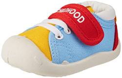 DEBAIJIA Lauflernschuhe Babyschuhe Kinder Schuhe Jungen Mädchen Weiche Sohle Segeltuch Turnschuhe, Bm01 Himmelblau Gelb, 23 EU von DEBAIJIA