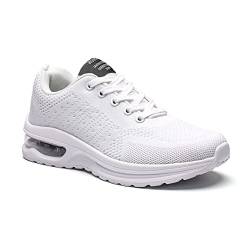 DEBAIJIA Laufschuhe Damen Sneaker Turnschuhe Herren Sportschuhe Atmungsaktiv rutschfeste Freizeitschuhe Straßenlaufschuhe Jogging Unisex EU 42 Weiß von DEBAIJIA