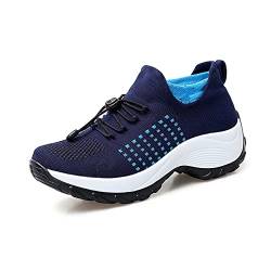 DEBAIJIA Laufschuhe Damen Turnschuhe Atmungsaktiv Sportschuhe rutschfeste Sneaker Freizeitschuhe Joggingschuhe Straßenlaufschuhe EU 40 Blau von DEBAIJIA