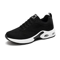 DEBAIJIA Laufschuhe Damen Turnschuhe Atmungsaktiv Sportschuhe rutschfeste Sneaker Freizeitschuhe Straßenlaufschuhe Joggingschuhe EU 37 Schwarz01 von DEBAIJIA