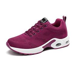 DEBAIJIA Laufschuhe Damen Turnschuhe Atmungsaktiv Sportschuhe rutschfeste Sneaker Freizeitschuhe Straßenlaufschuhe Joggingschuhe EU 39 Lila von DEBAIJIA