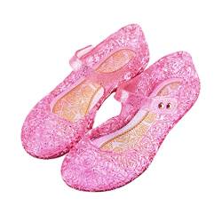 DEBAIJIA Mädchen Gelee Prinzessin Schuhe Glanz Kristall für Kinder Sandalen Niedlich Party Tanzen Schuhe EU 30 Kind Rosa Rot von DEBAIJIA