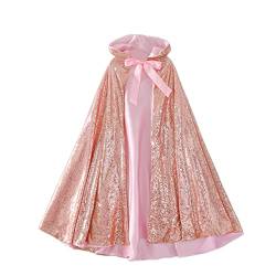 DEBAIJIA Mädchen Umhang Prinzessin Cape mit Kapuze Warm Kostüm Umhang Kinderer Party Kostüm Karneval Party Outfits Weihnachten Festival Geschenk (Champagner-M) von DEBAIJIA