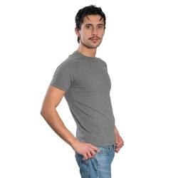 DECADE - Herren Kurzarm - Raglan T-Shirt, Rundhalsausschnitt, Dunkel Grau Meliert V3M022, S von DECADE