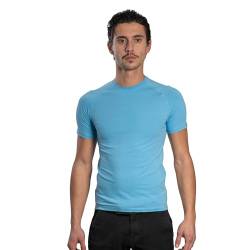 DECADE - Herren Kurzarm - Raglan T-Shirt, Rundhalsausschnitt, Hellblau V8M022, L von DECADE