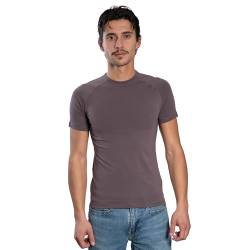 DECADE - Herren Kurzarm - Raglan T-Shirt, Rundhalsausschnitt, Kaffeefarbe V10M022, L von DECADE