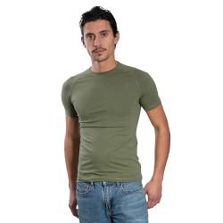 DECADE - Herren Kurzarm - Raglan T-Shirt, Rundhalsausschnitt, Olive V5M022, 2XL von DECADE