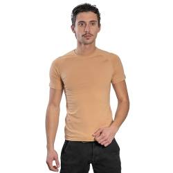 DECADE - Herren Kurzarm - Raglan T-Shirt, Rundhalsausschnitt, Sand V7M022, L von DECADE