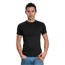 DECADE - Herren Kurzarm - Raglan T-Shirt, Rundhalsausschnitt, Schwarz M022, 2XL von DECADE