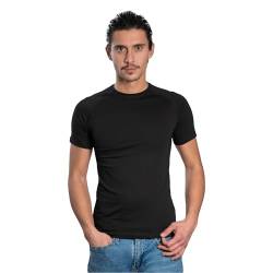 DECADE - Herren Kurzarm - Raglan T-Shirt, Rundhalsausschnitt, Schwarz M022, M von DECADE
