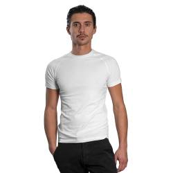 DECADE - Herren Kurzarm - Raglan T-Shirt, Rundhalsausschnitt, Weiß V1M022, 2XL von DECADE