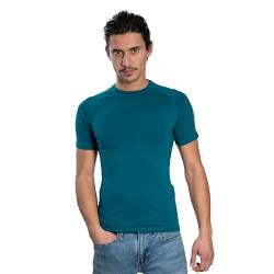 DECADE - Herren Kurzarm - RaglanT-Shirt, Rundhalsausschnitt, Petrol V12M022, M von DECADE