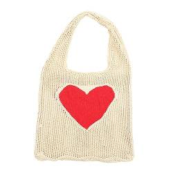 DECHOUS Groß 2St Gewebte Netztasche gestrickte Netztasche beige Handtasche Obst Damen Tragetasche Handtaschen Mode-Einkaufstasche leichte Tasche Weben Lebensmittel Baumwollnetz von DECHOUS