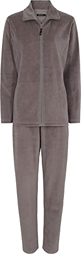 DECOY Women's Velour Homewear Set Pyjamaset, Brown, XL von DECOY
