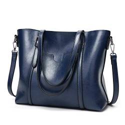 DEERWORD Damen Schultertasche Taschen Frauen Elegant Tasche Italien Vintage PU-Leder 5399 1-teilig set Blau von DEERWORD