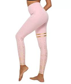 DEEWISH Hosen Damen, Frauen Leggings Hose Yogahose Sport-Leggings Jogginghose | Sport Fitness Workout Leggins | Stretch Yoga Hosen Pants | Sporthose, Rosa, L von DEEWISH