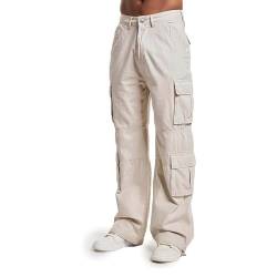 DEF Hosen Herren Cargohosen Beige W 31 von DEF