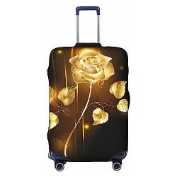 DEHIWI Gold Rose Gepäckabdeckung Reise Staubdichte Kofferabdeckung Reißverschluss Koffer Protector Fit 45,7-81,3 cm Gepäck, Schwarz , M von DEHIWI