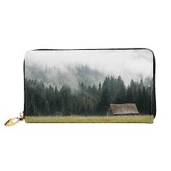 DEHIWI Old Barn Leder Reißverschluss um Brieftasche Frauen Clutch Geldbörse Reise Kartenhalter Tasche Geschenk, Schwarz , Einheitsgröße von DEHIWI