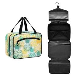 DEHOZO Abstrakte Ananas tropische Reise-Kulturbeutel, hängende Make-up-Tasche Organizer für Damen und Herren, tragbare Kosmetiktasche, Waschbeutel für Reiseutensilien, Toilettenartikel, Kosmetik, von DEHOZO