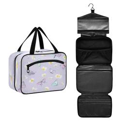 DEHOZO Daisy Butterfly Spring Flower Travel Toiletry Bag, Hanging Makeup Bag Organizer for Women Men, Portable Cosmetic Bag Wash Bags for Travel Essentials Toiletries Cosmetics Brushes Shampoo, M, von DEHOZO