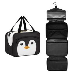 DEHOZO Niedlicher Tier-Pinguin-Reise-Kulturbeutel, hängende Make-up-Tasche Organizer für Damen und Herren, tragbare Kosmetiktasche, Waschbeutel für Reiseutensilien, Toilettenartikel, Kosmetikpinsel, von DEHOZO