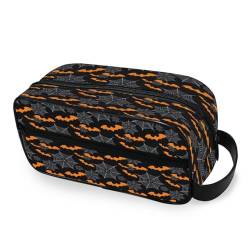 DEHOZO Tragbare Make-up-Tasche, abstrakte Gothic-Halloween-Fledermäuse, kleine Reise-Kosmetiktasche, Kulturbeutel für Damen und Herren, Make-up-Organizer-Tasche, Badezimmer-Make-up-Tasche für von DEHOZO