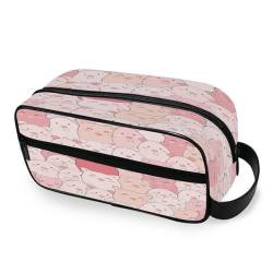 DEHOZO Tragbare Make-up-Tasche, niedliche rosa Schweine, kleine Reise-Kosmetiktasche, Kulturbeutel für Damen und Herren, Make-up-Organizer-Tasche, Badezimmer-Make-up-Tasche für Reiseutensilien, von DEHOZO