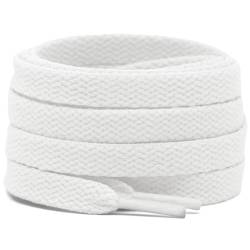 DELELE 2 Pair 55.12" Super Quality 24 Colors Flat Shoe laces 5/16" Wide Shoelaces for Athletic Running Sneakers Shoes Boot Strings White von DELELE