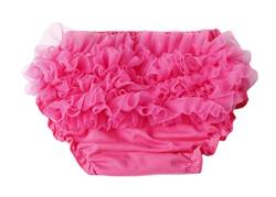 DELEY Baby Mädchen Solide Lace Kleid Rüsche Hose Pumphose Windel Decken Hot Pink M von DELEY
