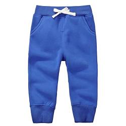 DELEY Unisex Baby Jungen Mädchen Hosen Kinder Jogginghose Baumwolle Fleece Elastische Taille Sweathosen Winter Pants Größe 5 Jahre Blau von DELEY