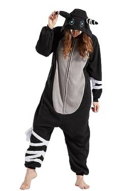 DELEY Unisex Erwachsene Bandage Katze Strampler, Halloween Cosplay Kostüm Tier Pyjamas Homewear Nachtwäsche Overall von DELEY