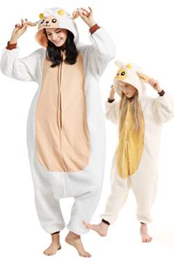 DELEY Unisex Erwachsene Schafe Onesie Pyjamas, Flanell Tier Einteiliges Kostüm Nachtwäsche Halloween Cosplay Homewear von DELEY