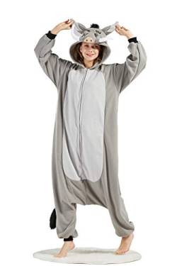 DELEY Unisex Erwachsene Warzenschwein Strampler, Halloween Cosplay Kostüm Tier Pyjamas Homewear Nachtwäsche Overall von DELEY