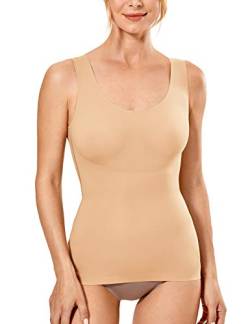 DELIMIRA Damen Figurformendes Unterhemd Camisole Top Body Shaper Bauch Weg Formendes Top Taupe 50-52 von DELIMIRA