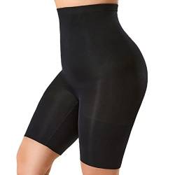 DELIMIRA Damen Miederhose mit Bein Miederpants Hohe Taille Bauch Weg Formender, Schwarz, 38 von DELIMIRA