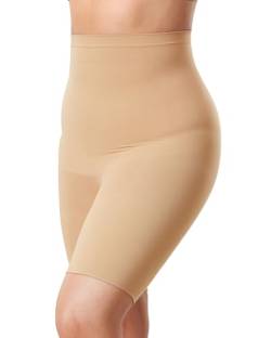 DELIMIRA Damen Miederhose mit Bein Miederpants Hohe Taille Bauch Weg Formender Taupe 38 von DELIMIRA