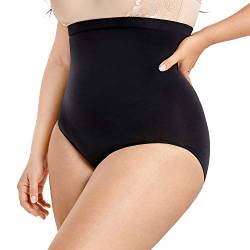 DELIMIRA Damen Miederslips mit Bauch-Weg-Effekt Figurenformend Miederhose High Waist Schwarz 38 von DELIMIRA