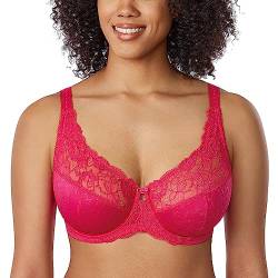 DELIMIRA Damen Minimizer BH ohne Einlagen mit Spitze mit Bügel Große Größen Helle Rose 85E von DELIMIRA