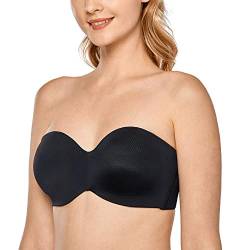 DELIMIRA Damen Minimizer Trägerloser BH mit Bügel ohne Polster ohne Geformte Cups Schwarz 80H von DELIMIRA