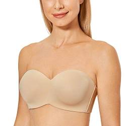 DELIMIRA Damen Minimizer Trägerloser BH mit Bügel ohne Polster ohne Geformte Cups Taupe-Tan 70G von DELIMIRA