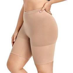 DELIMIRA Damen Shapewear Miederhose Figurenformender Miederslip mit Bein Bauch Effekt Taupe 46-48 von DELIMIRA