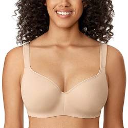 DELIMIRA Damen T-Shirt BH mit Bügel Nahtloser Große Größen Gepolstert Beige 75C von DELIMIRA