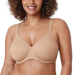 DELIMIRA Damen T-Shirt Minimizer BH mit Bügel Große Größen Ohne Gepolstert Taupe-Tan 80I von DELIMIRA