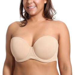 DELIMIRA Damen Trägerloser BH - Bügel BH mit geformte Cups Beige 75F von DELIMIRA