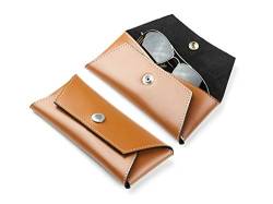 DELMON VARONE - Personalisierbares Brillenetui Cambridge Top Grain Leder Braun, Damen & Herren Sonnenbrillen Etui im Lederetui zum Einstecken, Brillen Etuis für Brille, Sonnenbrille, Lesebrille edel von DELMON VARONE - FINE LEATHERGOODS MADE IN GERMANY