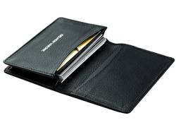 DELMON VARONE - Slim Wallet aus Premium Nappa Leder in schwarz - Herren Mini Geldbörse mit großem Fach für 30 Karten, 1 Kartenfach außen & 2 Kartenfächer innen - Kreditkarten Etui für Männer von DELMON VARONE - FINE LEATHERGOODS MADE IN GERMANY