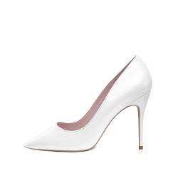 DELONIX REGIA Damen Pumps Spitze Heel Heels Sexy Based Comfort Party Hochzeit Geschäft Klassisch Stiletto Heel Weiß Größe EU40.5 von DELONIX REGIA